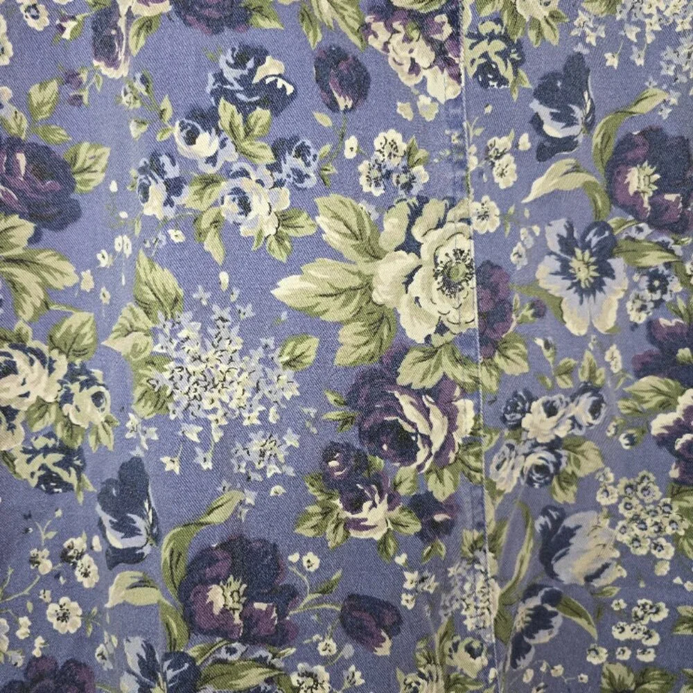 Hunt Club Vintage Denim Midi Floral Skirt, Size 16